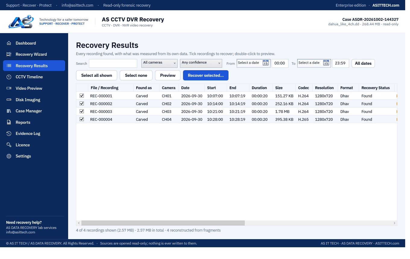 AS CCTV DVR Recovery screenshot