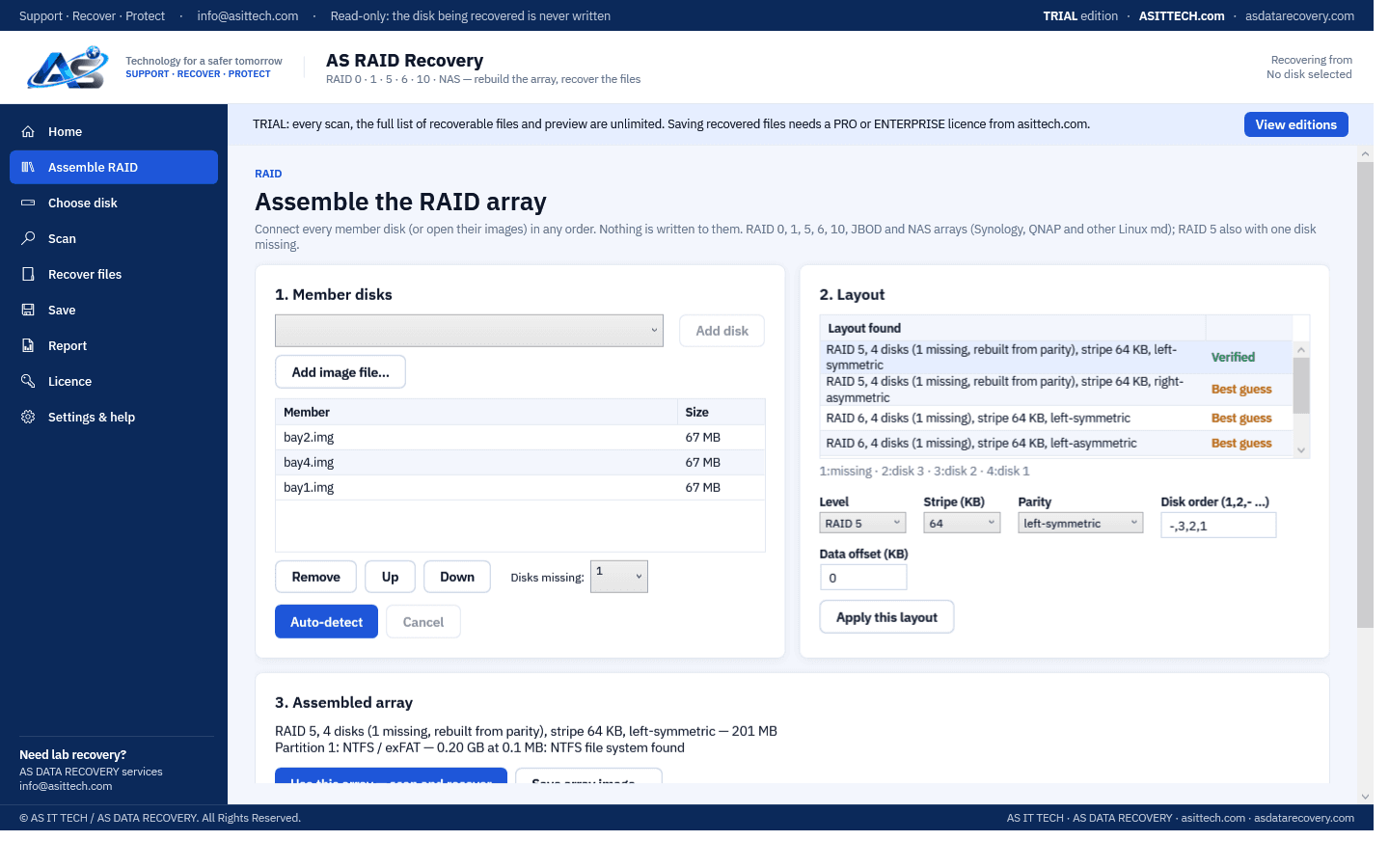 AS RAID Recovery screenshot