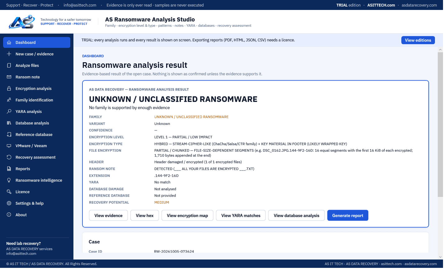 AS Ransomware Analysis Studio screenshot