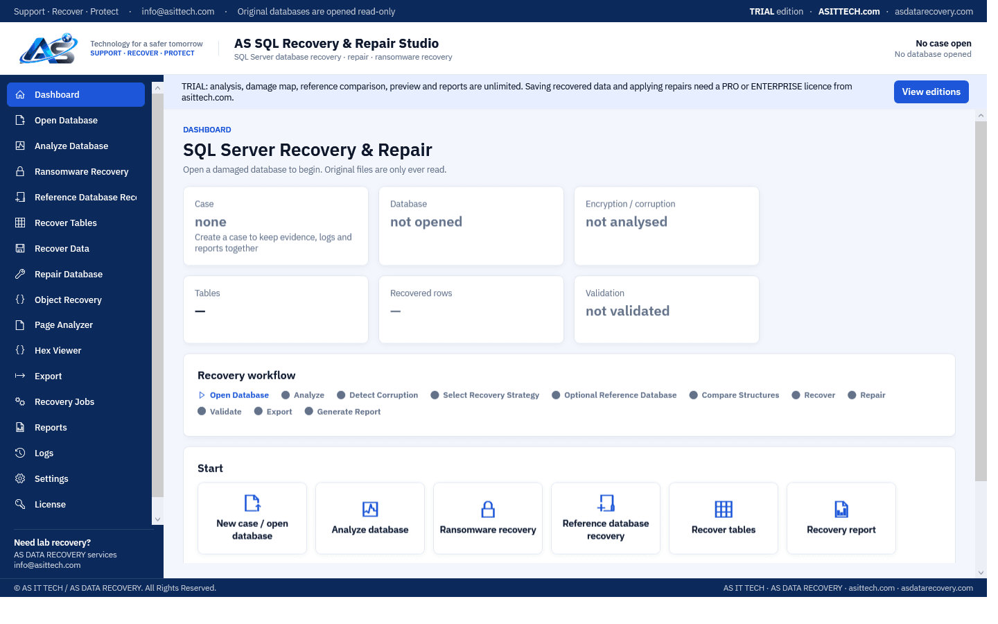AS SQL Recovery & Repair Studio screenshot